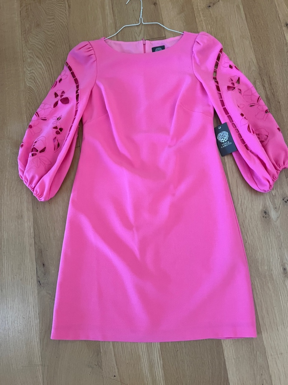 Vince Camuto Hot Pink Puff-Sleeve Mini Dress